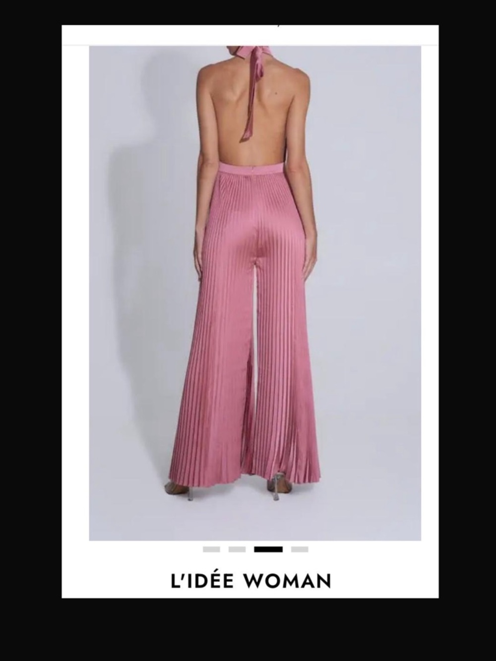 L'IDÉE WOMAN Rose Pleated Halter Jumpsuit Sz 8 - Picture 3 of 3